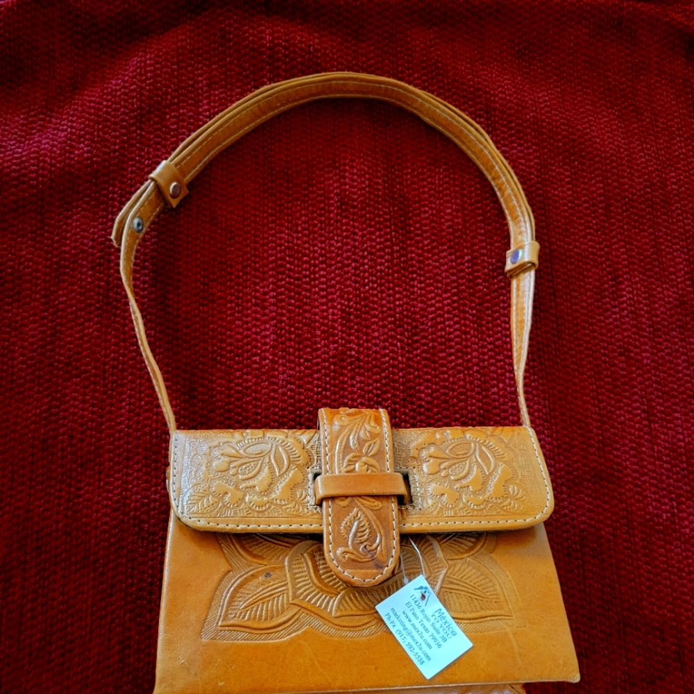 Hand Tooled Honey Color Bag